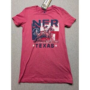 New NFR Shirt Womens Medium Red T-Shirt Short Sleeve Texas Rodeo Cowboys